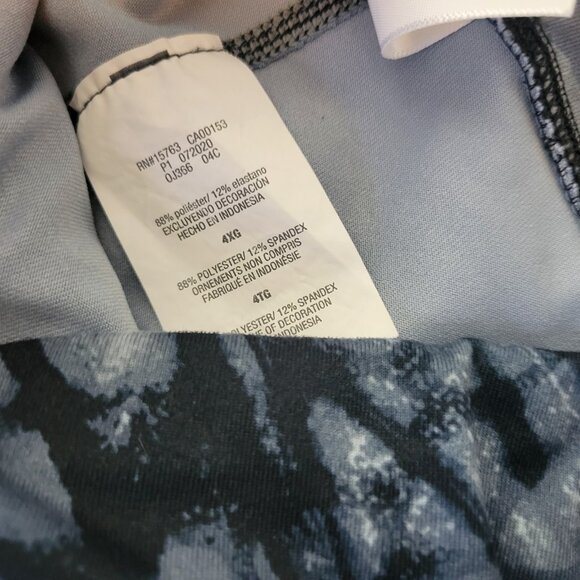 Just My Size Women Pants 4X Plus Leggings Active Capri Blue Watercolor WAT74E - Picture 8 of 9